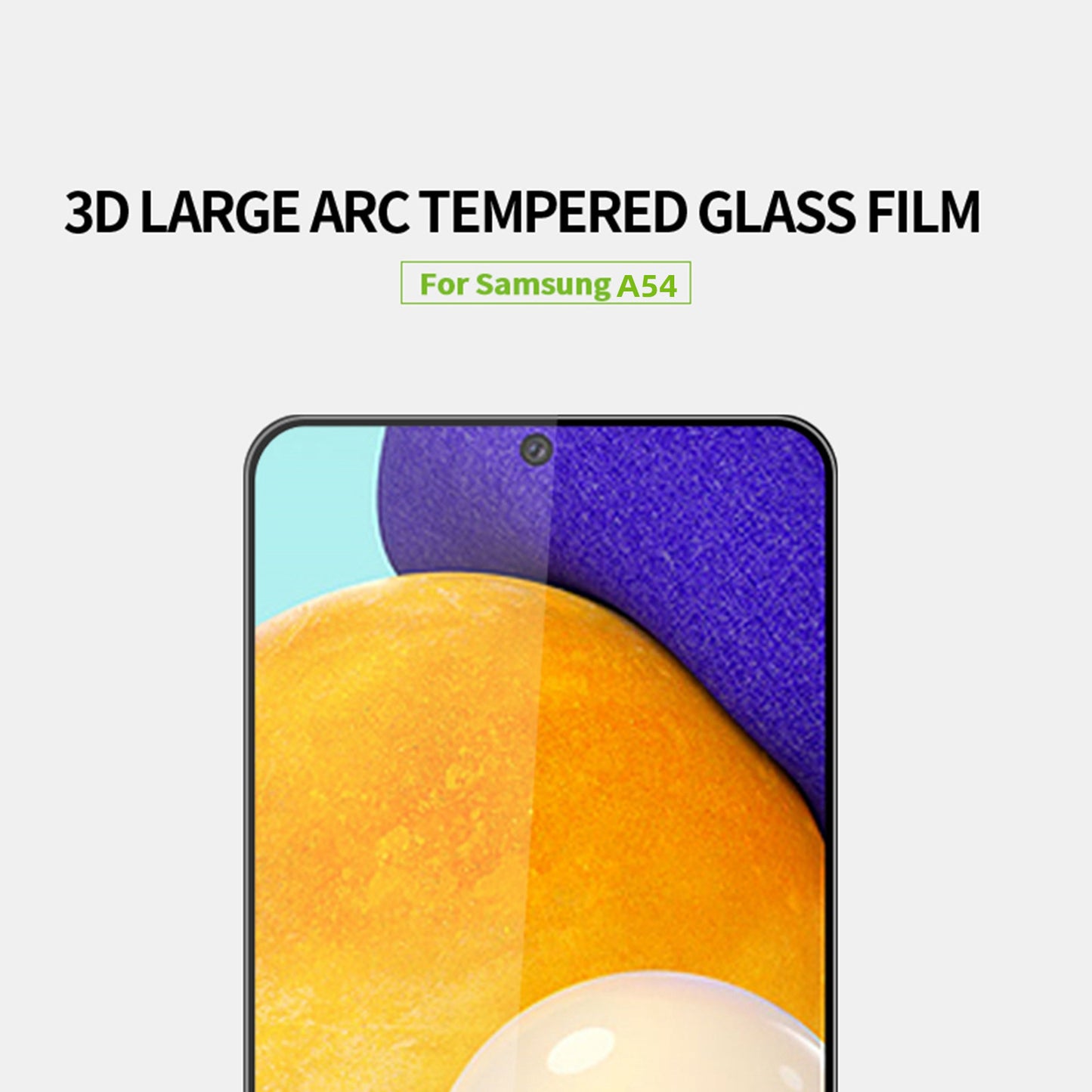 MOFI JK 3D Tempered Glass Film-1 for Samsung Galaxy A54 5G Anti-scratch Full Screen Protector Full Glue Curved High Aluminium-silicon Glass Film