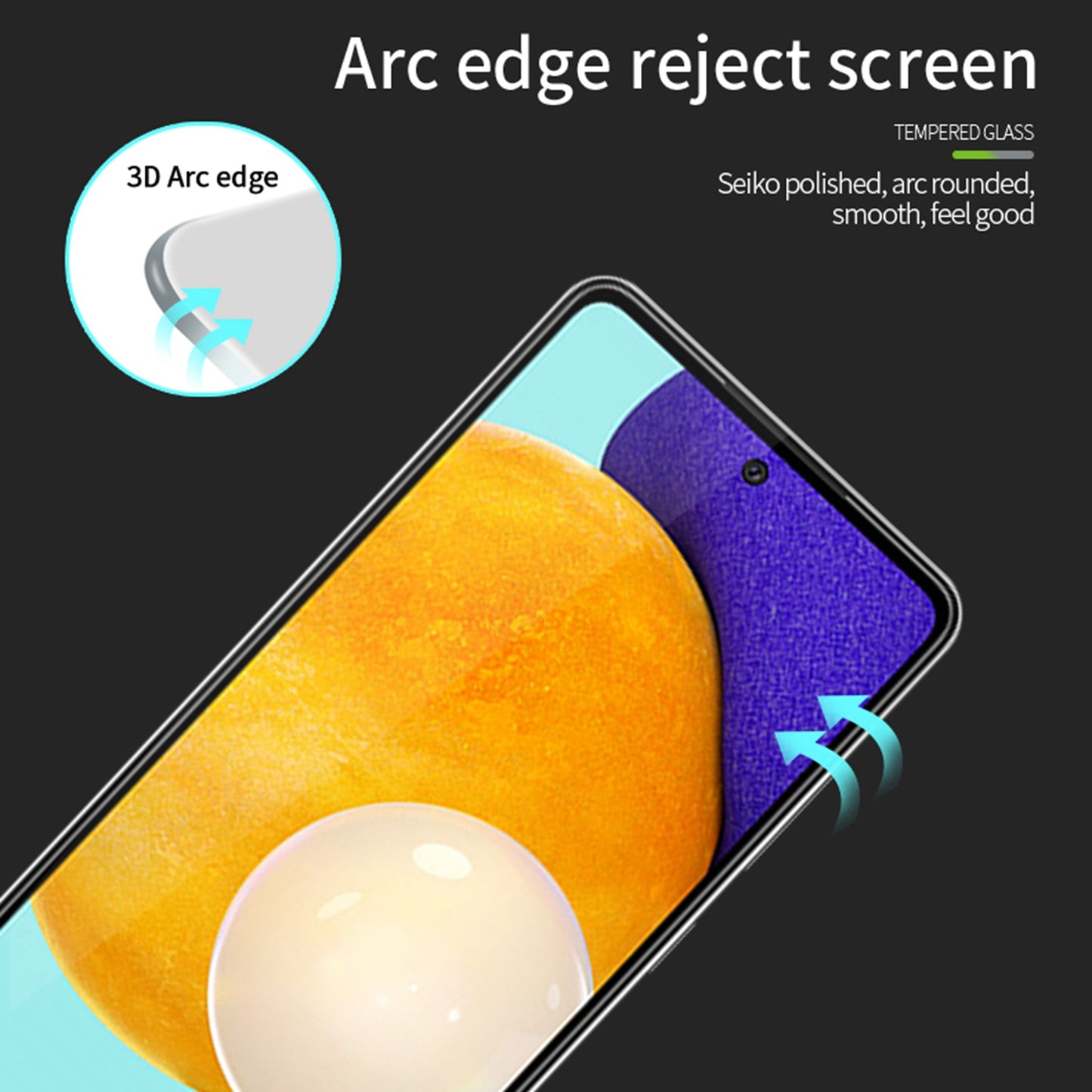 MOFI JK 3D Tempered Glass Film-1 for Samsung Galaxy A54 5G Anti-scratch Full Screen Protector Full Glue Curved High Aluminium-silicon Glass Film