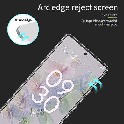 PINWUYO JK 3D Hot Bending Tempered Glass Film-2 for Google Pixel 7a Anti-fingerprint Clear High Aluminum-silicon Glass Film Full Glue Shatterproof Screen Protector