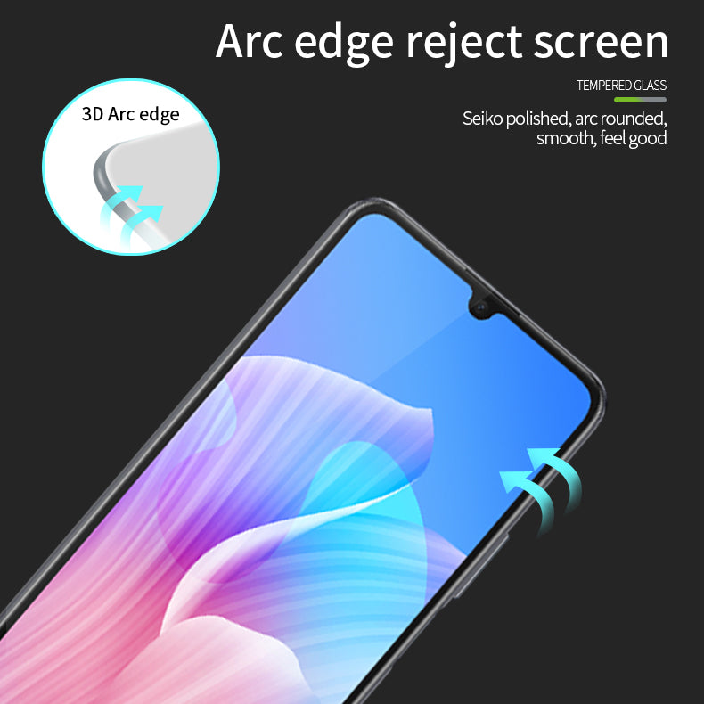 PINWUYO JK 3D Hot Bending Tempered Glass Film-2 for Xiaomi Redmi 12C 4G Anti-explosion HD Screen Protector Anti-fingerprint Full Glue High Aluminum-silicon Glass Film