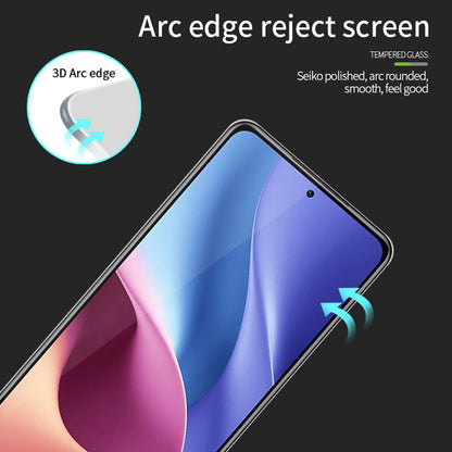 MOFI JK 3D Tempered Glass Film-1 for Xiaomi Poco F5 Pro 5G / Redmi K60 Pro 5G / K60 5G Curved High Aluminium-silicon Glass Film Full Cover Full Glue HD Clear Sensitive Touch Anti-fingerprint Screen Protector