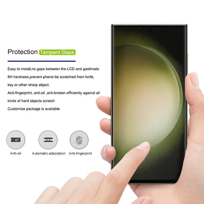 MOCOLO HD Screen Protector For Samsung Galaxy S23 Ultra , 3D Curved Edges Full Glue Anti-fingerprint Tempered Glass Film