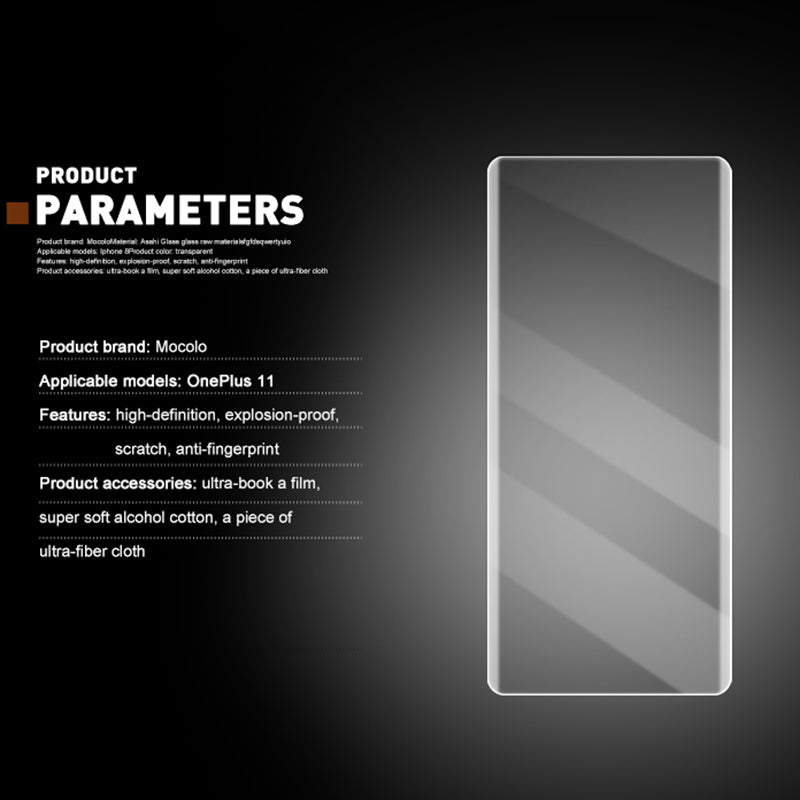 MOCOLO UV Liquid Tempered Glass Film for OnePlus 11 5G / 9 Pro / 10 Pro / Oppo Find X5 Pro / Reno8 T 5G 3D Curved Anti-explosion Full Screen Protector