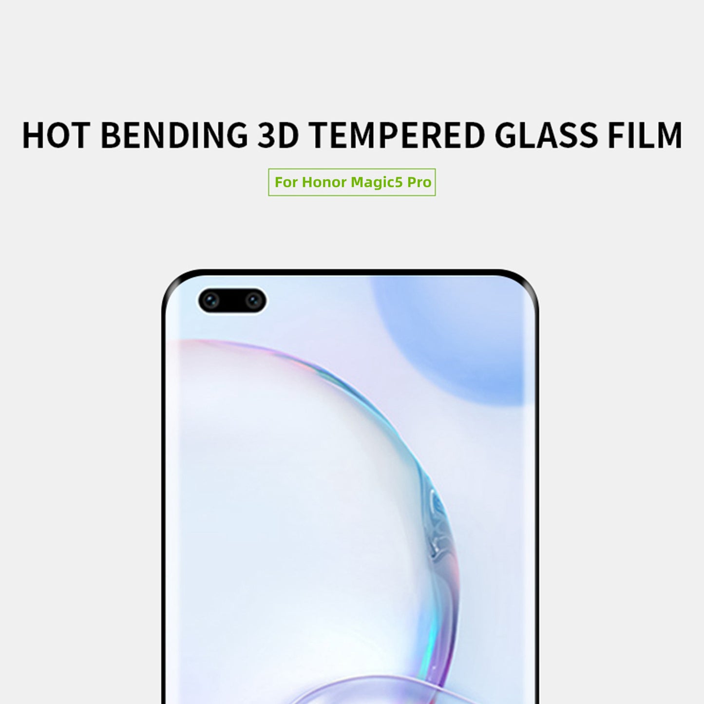 MOFI For Honor Magic5 Pro Full Glue Hot Bending Tempered Glass Screen Protector 3D Curved Full Screen Guard