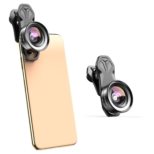 APEXEL APL-HB2IN1WM Phone Lens 2 in 1 Clip-on 10X Macro Lens + 120° Wide Angle Lens Kit