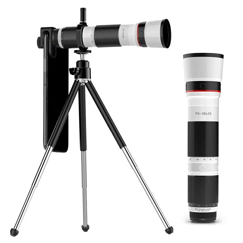 16-35X HD Monocular Telephoto Telescope Mobile Phone Optical Zoom Camera Lens with Tripod