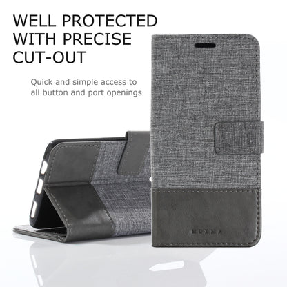 MUXMA PU Leather Canvas Splicing Wallet Stand Case for OnePlus 6