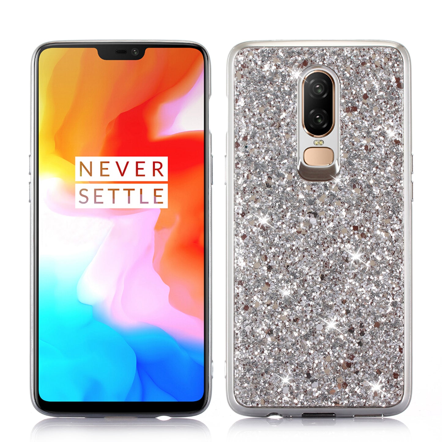 Glittery Sequins TPU Gel Phone Cover for OnePlus 6