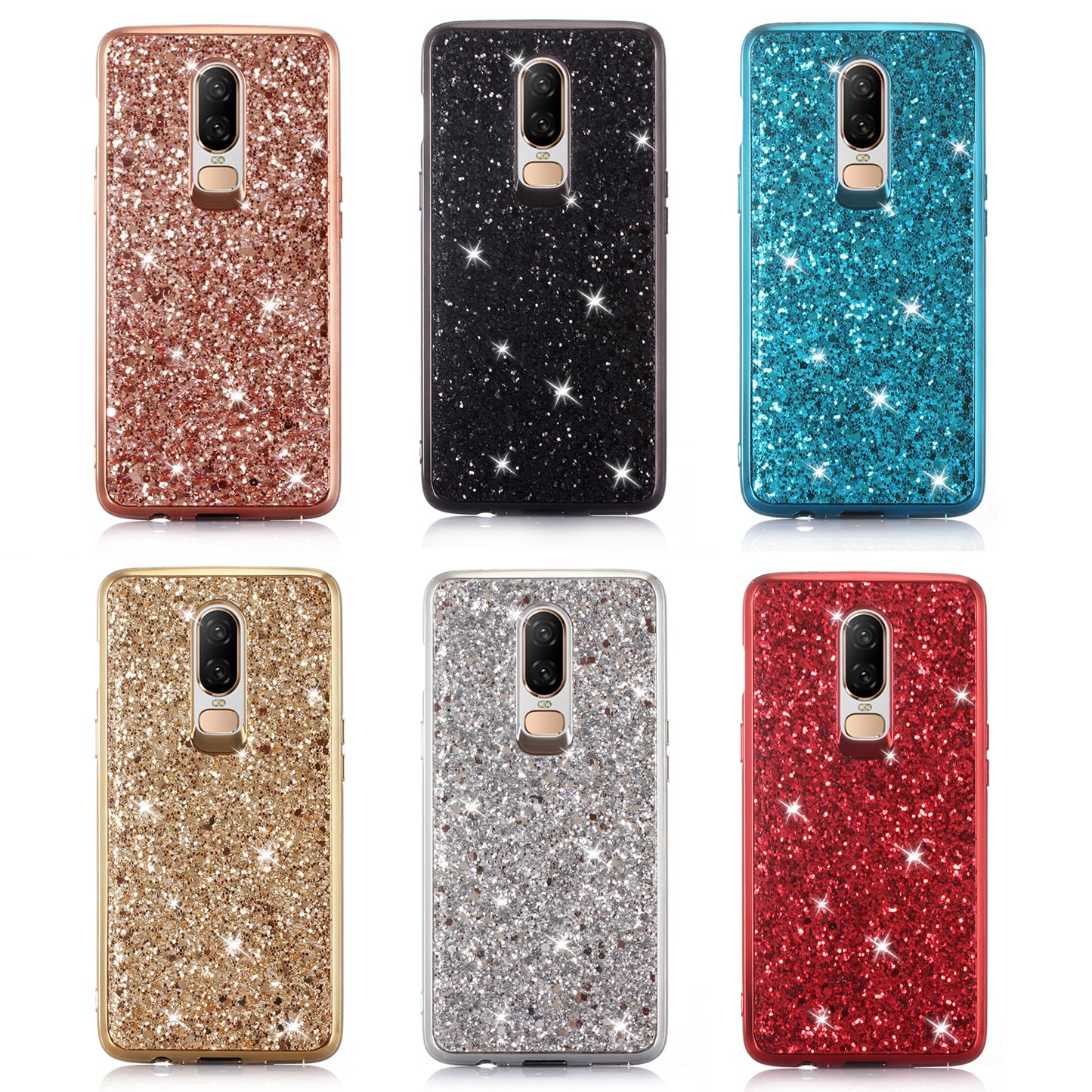 Glittery Sequins TPU Gel Phone Cover for OnePlus 6