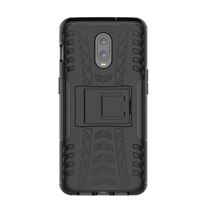 2-in-1 Tyre Pattern PC + TPU Hybrid Mobile Phone Case with Kickstand for OnePlus 6T