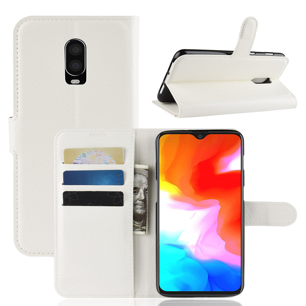 Litchi Skin PU Leather Protection Mobile Phone Case for OnePlus 6T