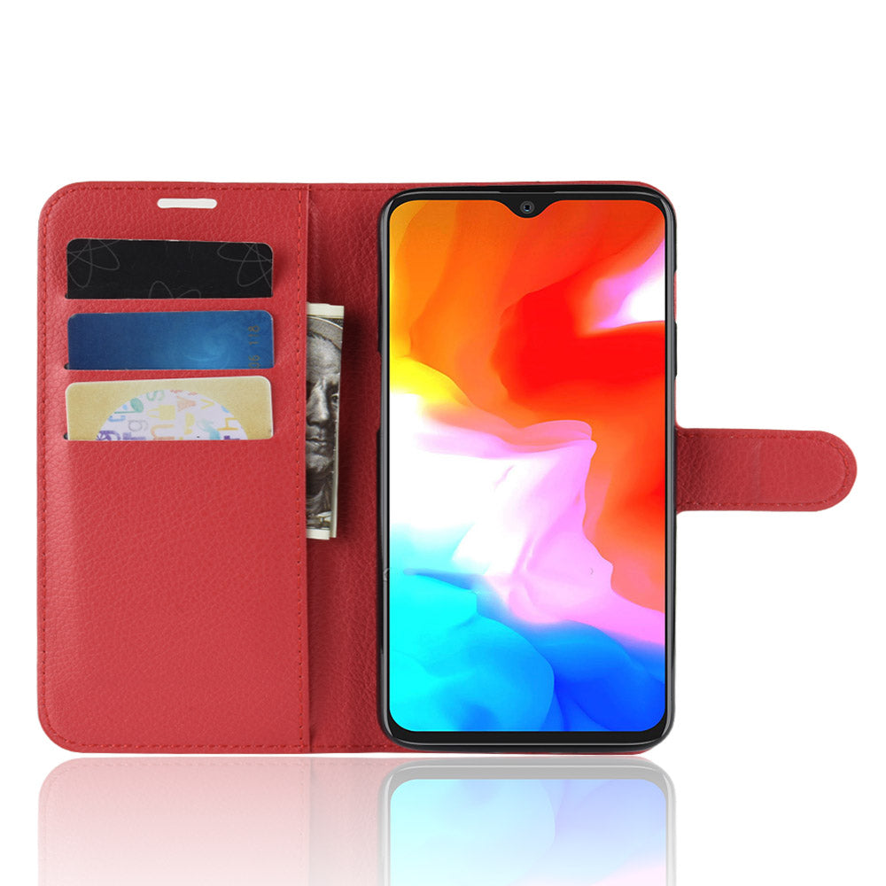 Litchi Skin PU Leather Protection Mobile Phone Case for OnePlus 6T