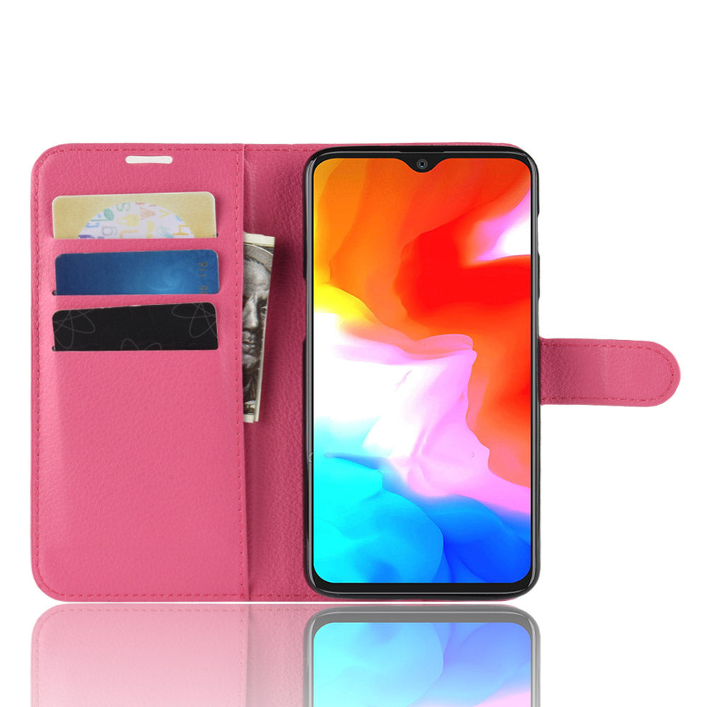 Litchi Skin PU Leather Protection Mobile Phone Case for OnePlus 6T