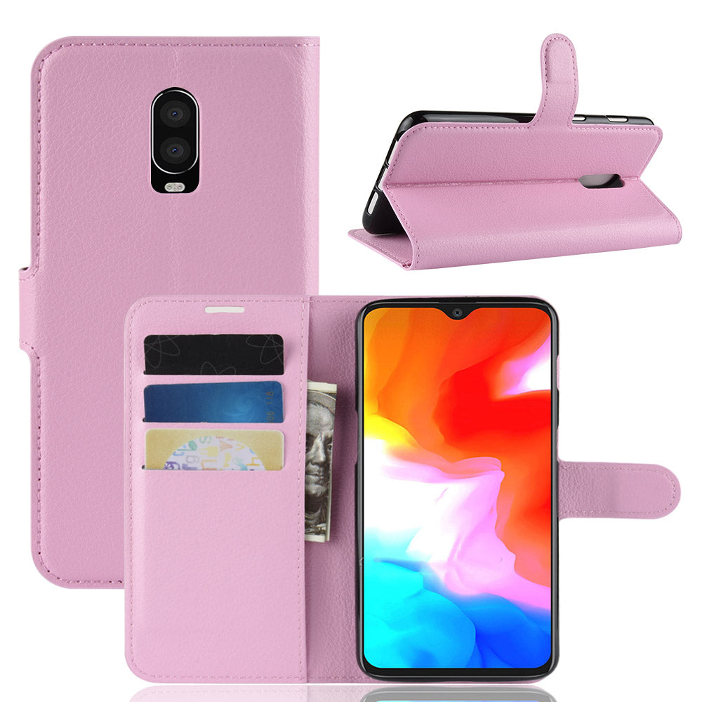 Litchi Skin PU Leather Protection Mobile Phone Case for OnePlus 6T