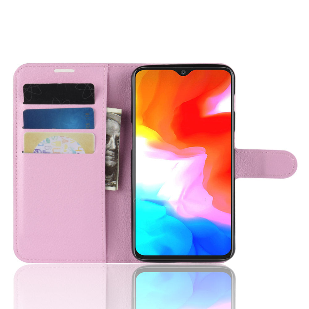 Litchi Skin PU Leather Protection Mobile Phone Case for OnePlus 6T