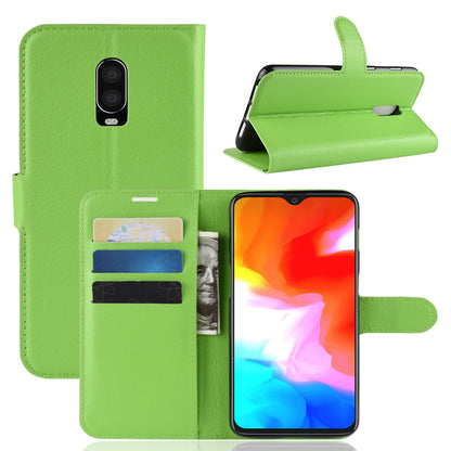 Litchi Skin PU Leather Protection Mobile Phone Case for OnePlus 6T