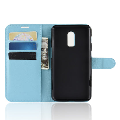 Litchi Skin PU Leather Protection Mobile Phone Case for OnePlus 6T