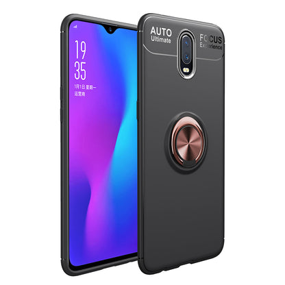 Finger Ring Kickstand TPU Mobile Casing for OnePlus 6T (Built-in Magnetic Metal Sheet)