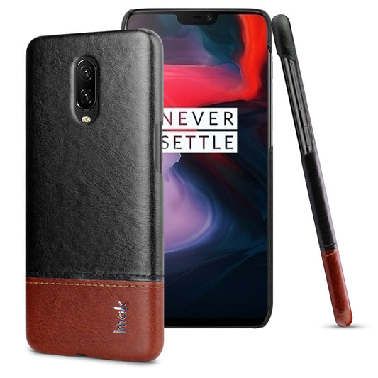 IMAK Ruiyi Series PU Leather Coated Hard PC Mobile Cover for OnePlus 6T