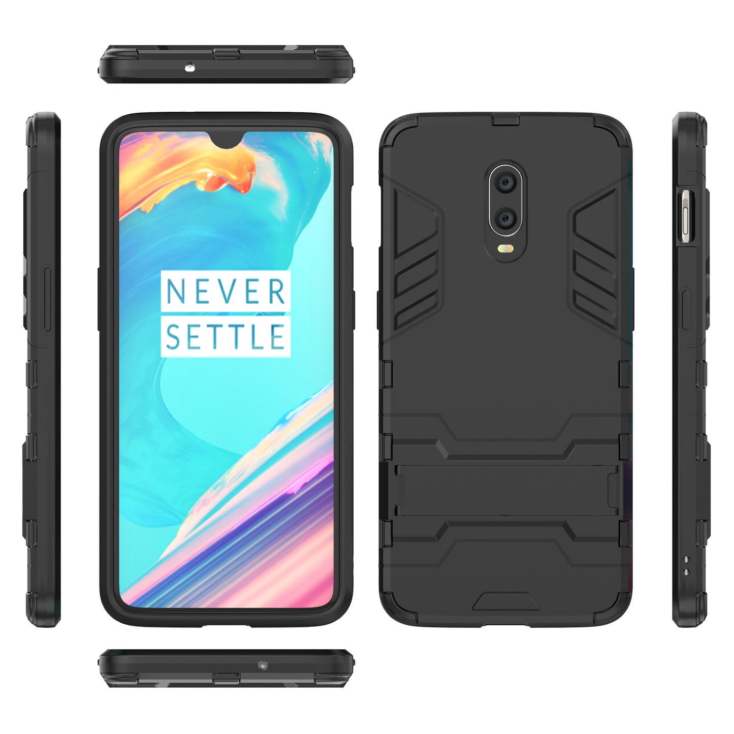 Cool Guard PC TPU Hybrid Case with Kickstand for OnePlus 6T