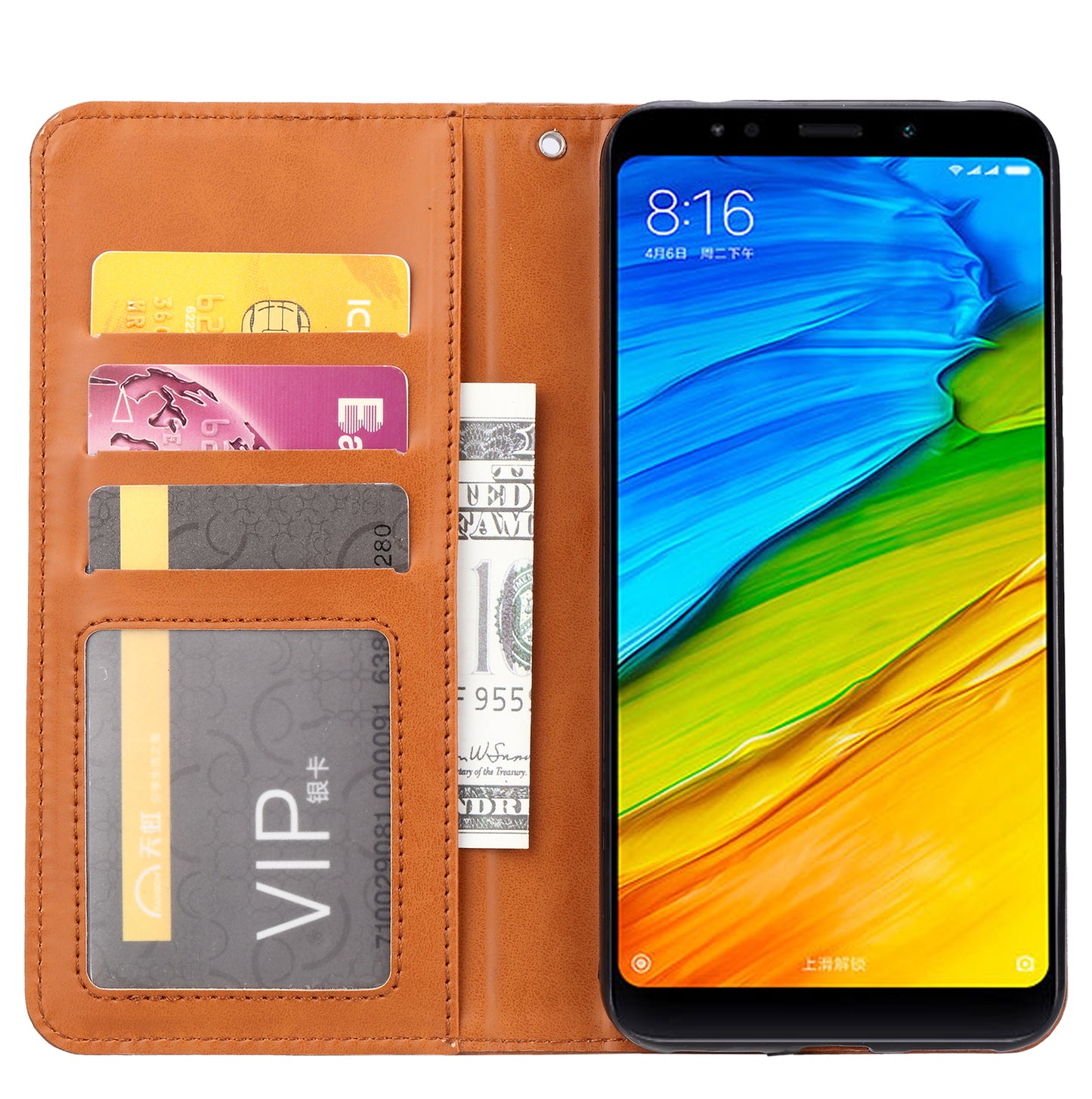 Auto-absorbed Leather Wallet Mobile Shell Casing for OnePlus 6T