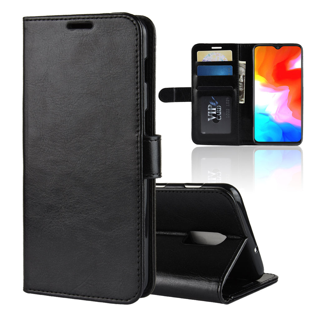 Crazy Horse Magnetic Stand Wallet Leather Mobile Phone Case for OnePlus 6T