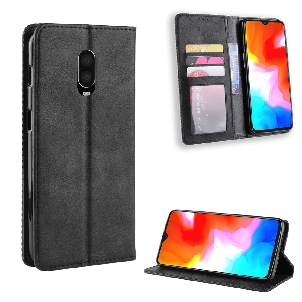 Vintage Style Leather Wallet Cover for OnePlus 6T