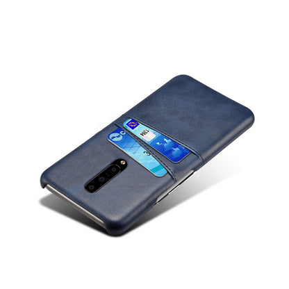 Double Card Slots PU Leather Coated PC Cell Phone Case for OnePlus 7 Pro