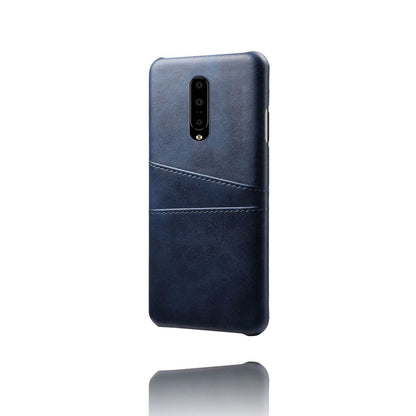 Double Card Slots PU Leather Coated PC Cell Phone Case for OnePlus 7 Pro