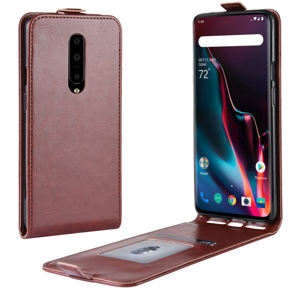 Crazy Horse Vertical Flip Leather Phone Shell with Card Slot for OnePlus 7 Pro