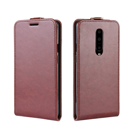 Crazy Horse Vertical Flip Leather Phone Shell with Card Slot for OnePlus 7 Pro