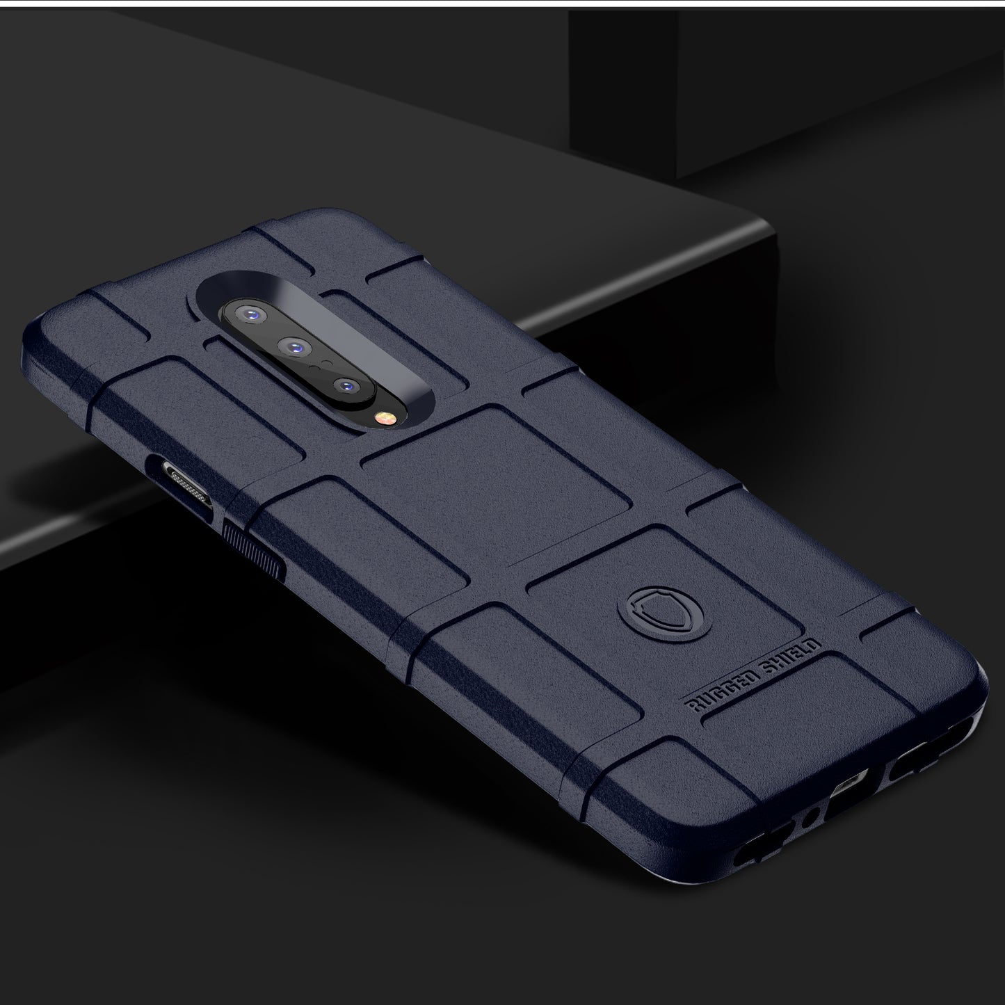 Rugged Square Grid Texture Anti-shock TPU Phone Cover for OnePlus 7 Pro