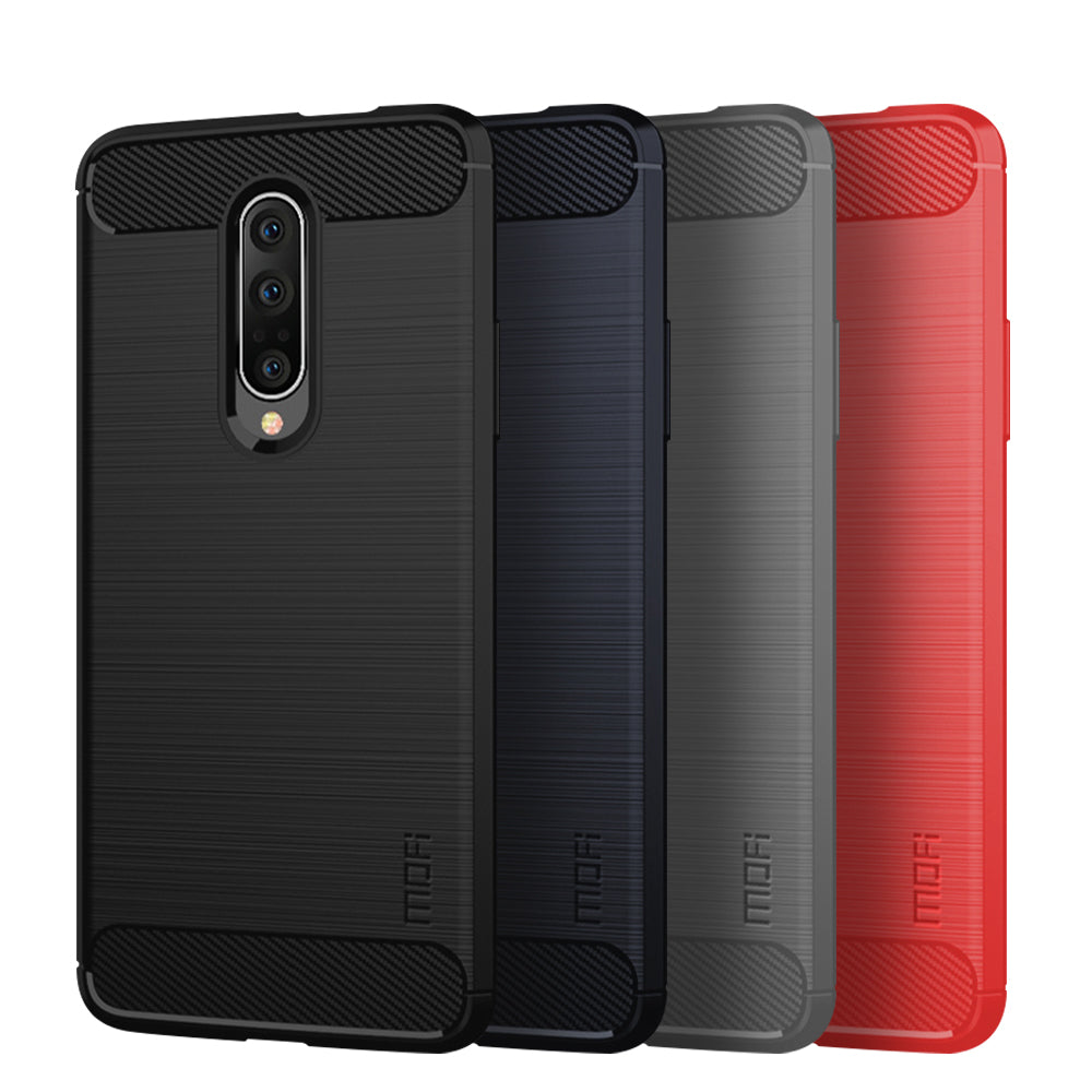 MOFI Carbon Fiber Brushed TPU Protective Phone Case for OnePlus 7 Pro