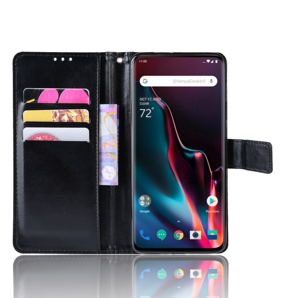 Crazy Horse Leather Stand Wallet Case for OnePlus 7 Pro