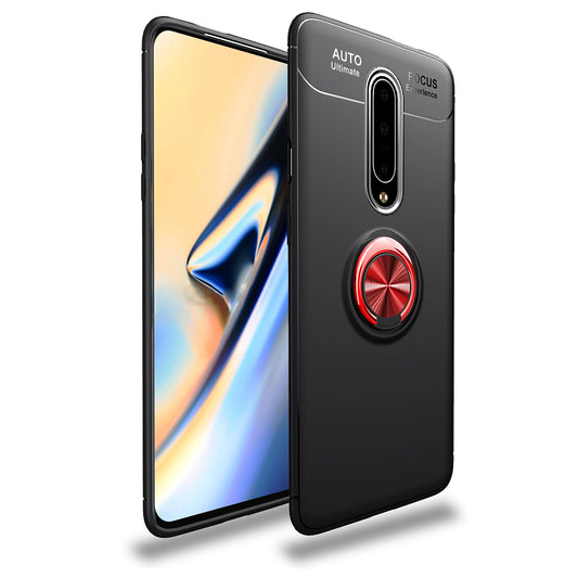 LENUO Metal Ring Kickstand TPU Case for OnePlus 7 Pro Built-in Magnetic Metal Sheet