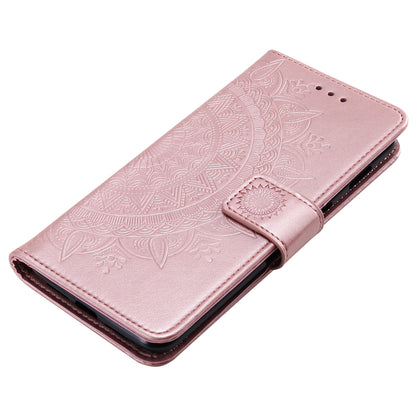 Imprint Flower Leather Wallet Case for OnePlus 7