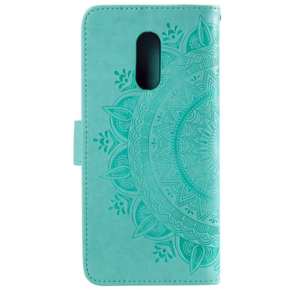 Imprint Flower Leather Wallet Case for OnePlus 7