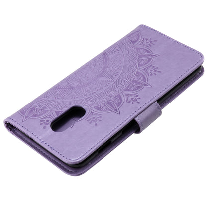 Imprint Flower Leather Wallet Case for OnePlus 7