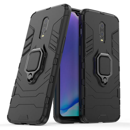 Cool Armor Guard Style Ring Holder Kickstand PC TPU Hybrid Phone Case for OnePlus 7