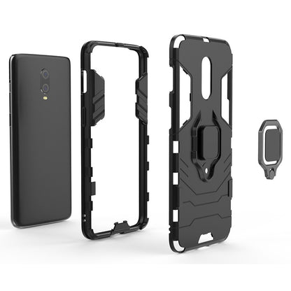 Cool Armor Guard Style Ring Holder Kickstand PC TPU Hybrid Phone Case for OnePlus 7