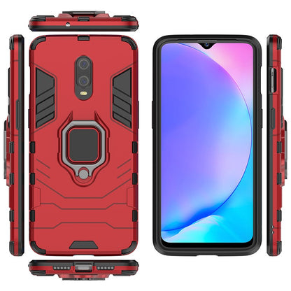 Cool Armor Guard Style Ring Holder Kickstand PC TPU Hybrid Phone Case for OnePlus 7