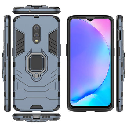 Cool Armor Guard Style Ring Holder Kickstand PC TPU Hybrid Phone Case for OnePlus 7