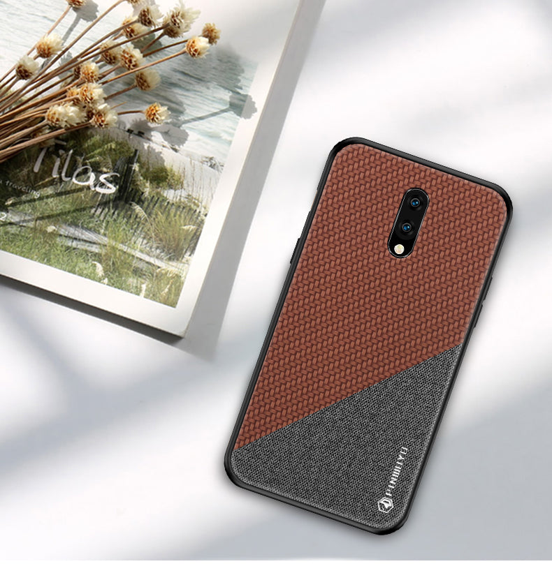 PINWUYO Honor Series Anti-dropping PU Leather Coated TPU Phone Cover for OnePlus 7