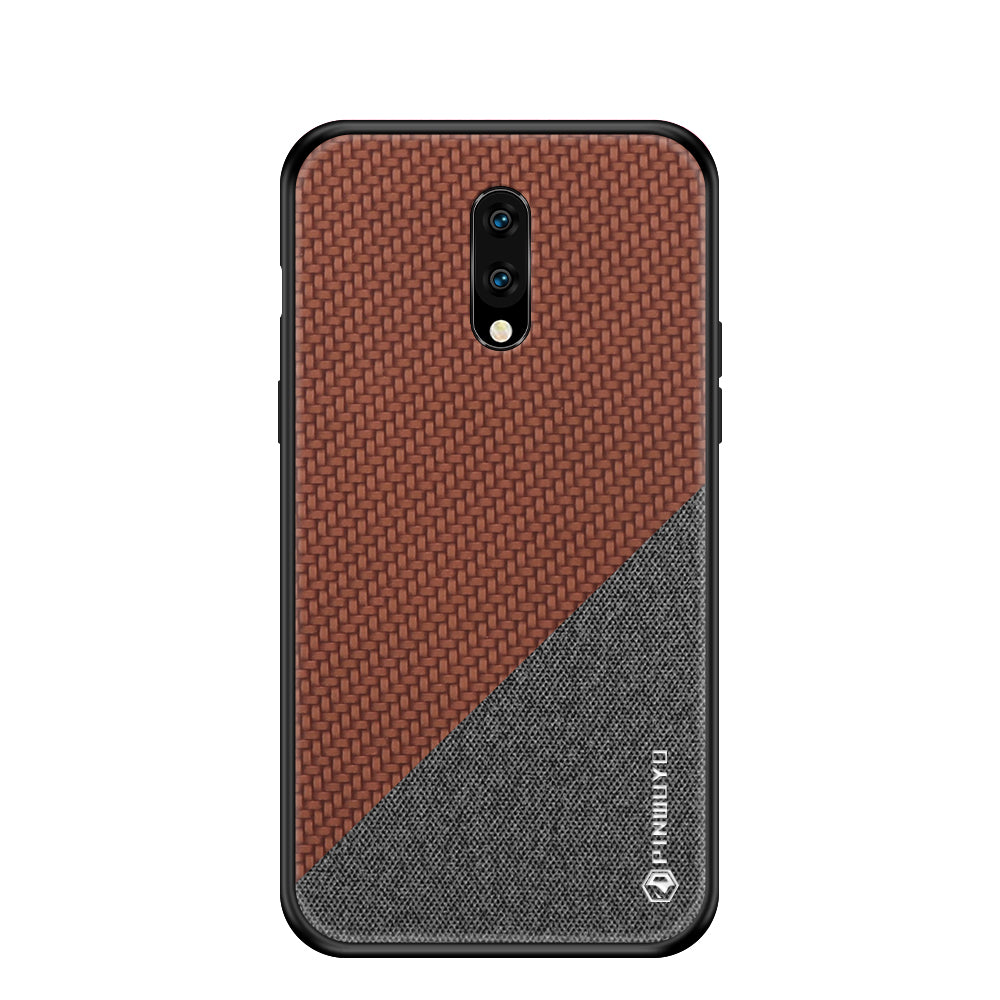 PINWUYO Honor Series Anti-dropping PU Leather Coated TPU Phone Cover for OnePlus 7