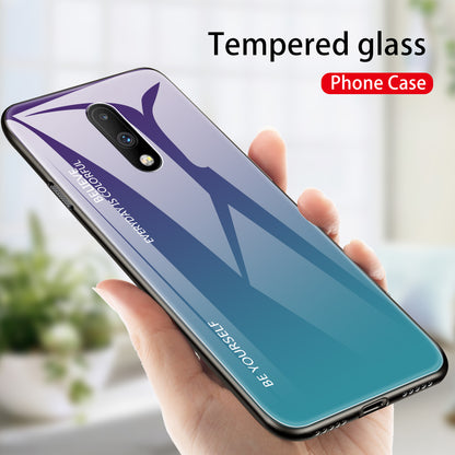 Gradient Color Glass + TPU Hybrid Case for OnePlus 7