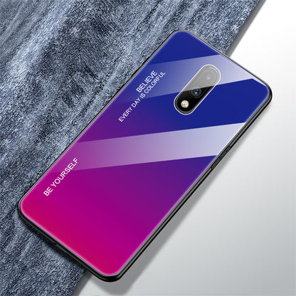 Gradient Color Glass + TPU Hybrid Case for OnePlus 7