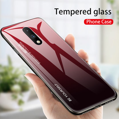 Gradient Color Glass + TPU Hybrid Case for OnePlus 7