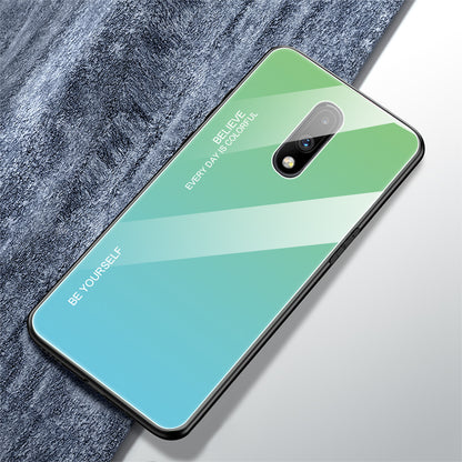 Gradient Color Glass + TPU Hybrid Case for OnePlus 7