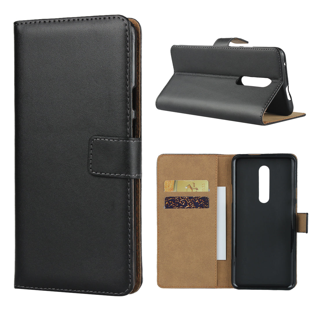 Genuine Leather Wallet Phone Cover for OnePlus 7 Pro