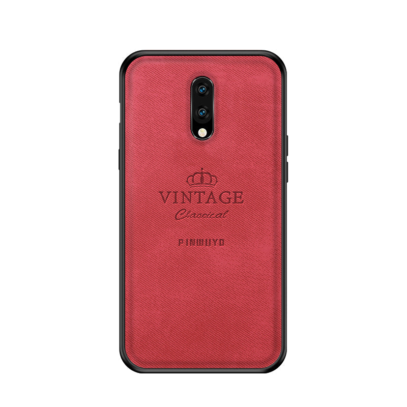 PINWUYO Honorable Series PC + TPU + Leather Phone Cover for OnePlus 7